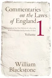 Book cover of Commentaries on the Laws of England, Volume 1 by William Blackstone