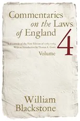 Book cover of Commentaries on the Laws of England, Volume 4 by William Blackstone