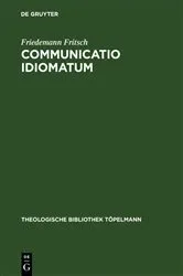 Book cover of Communicatio idiomatum by Friedemann Fritsch