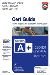 Book cover of CompTIA A+ 220-801 and 220-802 Cert Guide (3rd ed.) by Mark Edward Soper