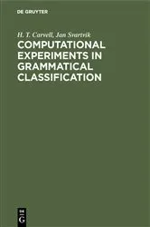 Book cover of Computational Experiments in Grammatical Classification by H. T. Carvell