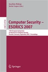 Book cover of Computer Security - ESORICS 2007 by Joachim Biskup