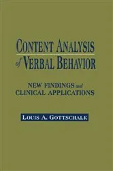 Book cover of Content Analysis of Verbal Behavior by Louis A. Gottschalk