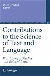 Book cover of Contributions to the Science of Text and Language by Peter Grzybek