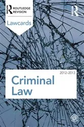 Book cover of Criminal Lawcards 2012-2013 (8th ed.) by Unknown