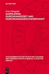 Book cover of Darmlänge, Durchgangszeit und Durchgangsgeschwindigkeit by Unknown