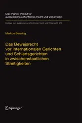 Book cover of Das Beweisrecht vor internationalen Gerichten und Schiedsgerichten in zwischenstaatlichen Streitigkeiten by Markus Benzing