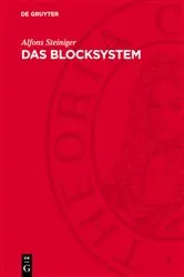 Book cover of Das Blocksystem by Alfons Steiniger