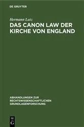 Book cover of Das Canon Law der Kirche von England by Unknown