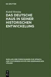 Book cover of Das Deutsche Haus in seiner historischen Entwickelung by Rudolf Henning