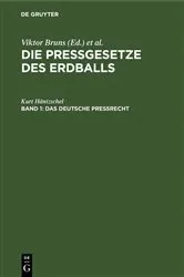 Book cover of Das Deutsche Preßrecht by Kurt Häntzschel
