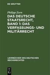 Book cover of Das deutsche Staatsrecht, Band 1: Das Verfassungs- und Militärrecht by Unknown