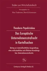 Book cover of Das Europäische Unternehmensstrafrecht in Kartellsachen by Theodor Papakiriakou
