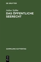 Book cover of Das öffentliche Seerecht by Julius Sebba
