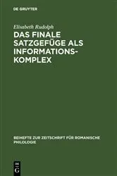 Book cover of Das finale Satzgefüge als Informationskomplex by Elisabeth Rudolph