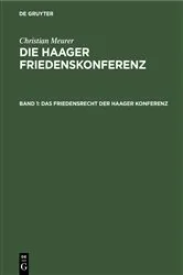Book cover of Das Friedensrecht der Haager Konferenz by Christian Meurer