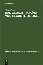 Book cover of Das Gedicht »Qaïn« von Leconte de Lisle by Almut Pohle
