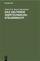 Book cover of Das geltende Wertzuwachssteuerrecht by Adolf Asch