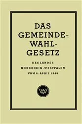Book cover of Das Gemeinde-Wahlgesetz des Landes Nordrhein-Westfalen vom 6. April 1948 by Georg Rasche