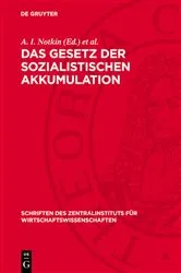 Book cover of Das Gesetz der sozialistischen Akkumulation by A. I. Notkin