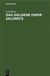 Book cover of Das Goldene Ohpir Salomo’s by Carl Peters