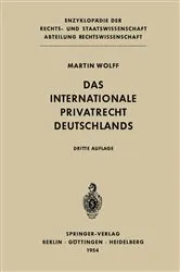 Book cover of Das Internationale Privatrecht Deutschlands (3rd ed.) by Martin Wolff