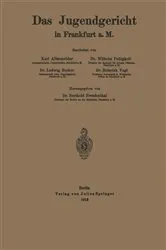Book cover of Das Jugendgericht in Frankfurt a. M. by Karl Freudenthal