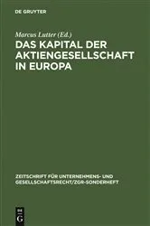 Book cover of Das Kapital der Aktiengesellschaft in Europa by Marcus Lutter