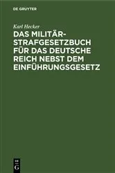 Book cover of Das Militär-Strafgesetzbuch für das Deutsche Reich nebst dem Einführungsgesetz by Unknown