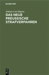 Book cover of Das neue preußische Strafverfahren by Johann Carl Hagens