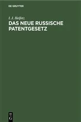Book cover of Das neue russische Patentgesetz by Unknown