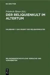Book cover of Das Objekt des Reliquienkultes by Friedrich Pfister
