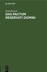Book cover of Das pactum reservati domini by Unknown