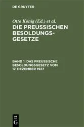 Book cover of Das Preußische Besoldungsgesetz vom 17. Dezember 1927 (4th ed.) by Otto König