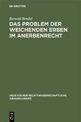 Book cover of Das Problem der weichenden Erben im Anerbenrecht by Unknown