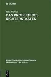 Book cover of Das Problem des Richterstaates by Fritz Werner
