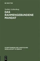 Book cover of Das rahmengebundene Mandat by Unknown