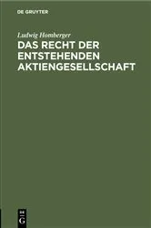 Book cover of Das Recht der entstehenden Aktiengesellschaft by Unknown