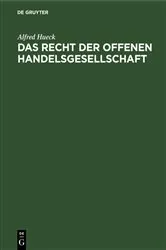 Book cover of Das Recht der offenen Handelsgesellschaft (2nd ed.) by Unknown