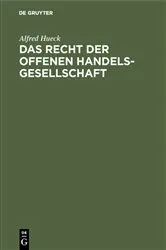 Book cover of Das Recht der offenen Handelsgesellschaft (3rd ed.) by Unknown