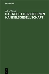 Book cover of Das Recht der offenen Handelsgesellschaft by Alfred Hueck