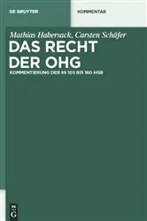 Book cover of Das Recht der OHG by Mathias Habersack