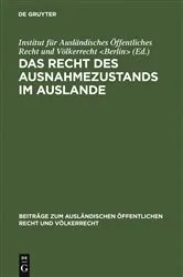 Book cover of Das Recht des Ausnahmezustands im Auslande by Unknown