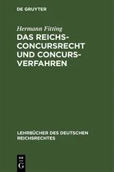 Book cover of Das Reichs-Concursrecht und Concursverfahren by Unknown