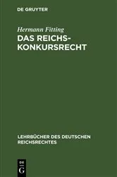 Book cover of Das Reichs-Konkursrecht (3rd ed.) by Hermann Fitting