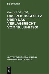 Book cover of Das Reichsgesetz über das Verlagsrecht vom 19. Juni 1901 by Ernst Heinitz