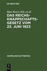 Book cover of Das Reichsknappschaftsgesetz vom 23. Juni 1923 by Max Reuss