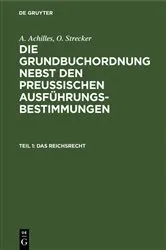 Book cover of Das Reichsrecht by A. Achilles