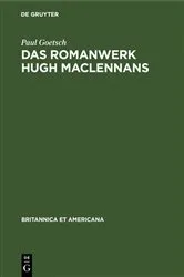 Book cover of Das Romanwerk Hugh MacLennans by Paul Goetsch