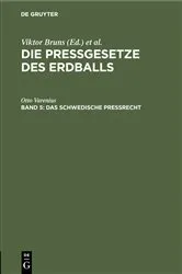 Book cover of Das schwedische Preßrecht by Unknown